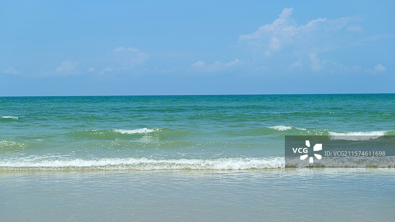 广西北海银滩夏天潮汐自然风光图片素材