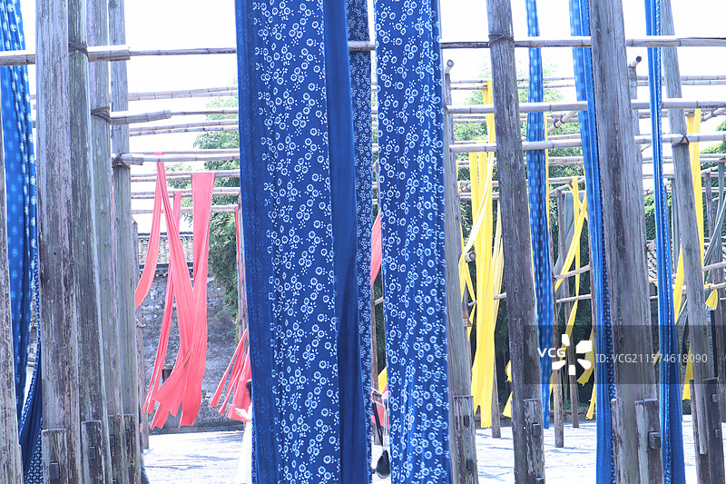 蓝色印染手工坊图片素材