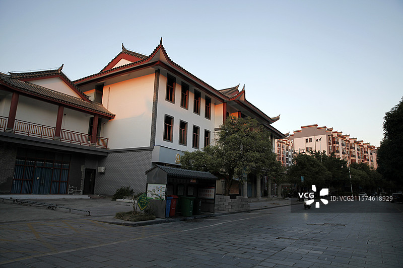 广西百色市田州区田州古城夕照图片素材