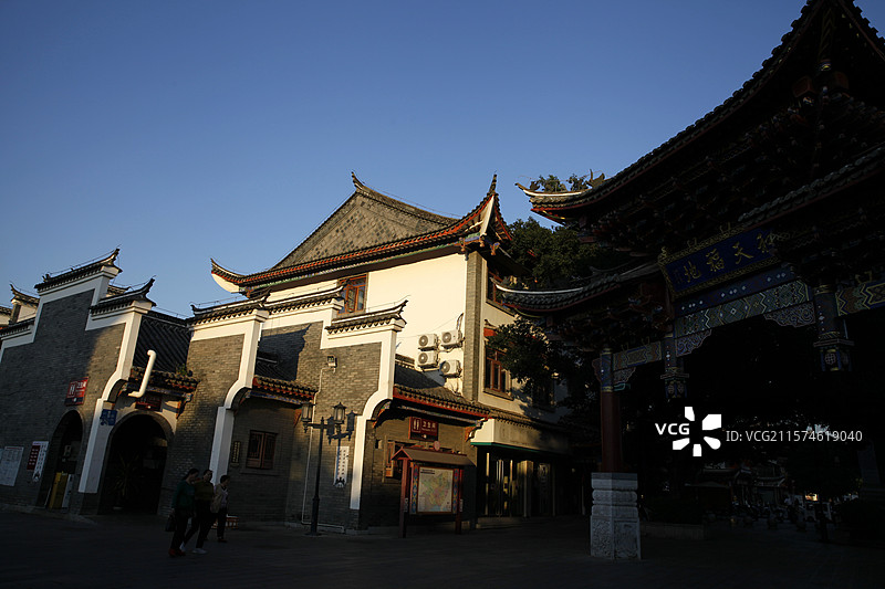 广西百色市田州区田州古城夕照图片素材