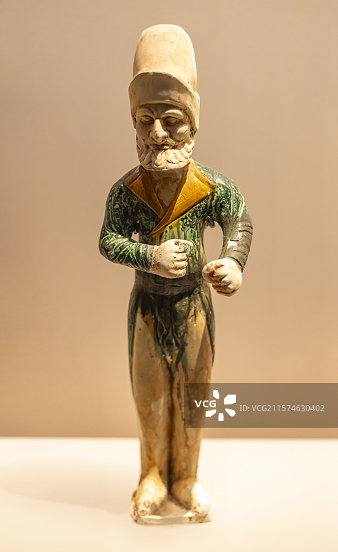 三彩胡人俑 唐 九江市永修县军山茅栗岗村唐墓 江西省博物馆图片素材