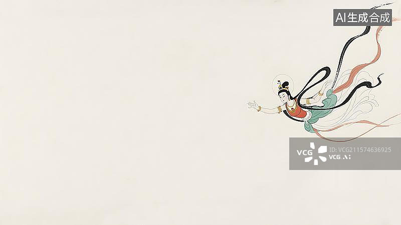 【AI数字艺术】水墨画居右图片素材