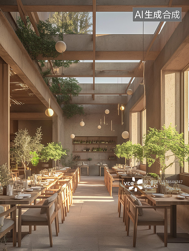 【AI数字艺术】餐厅意式装修风格图图片素材