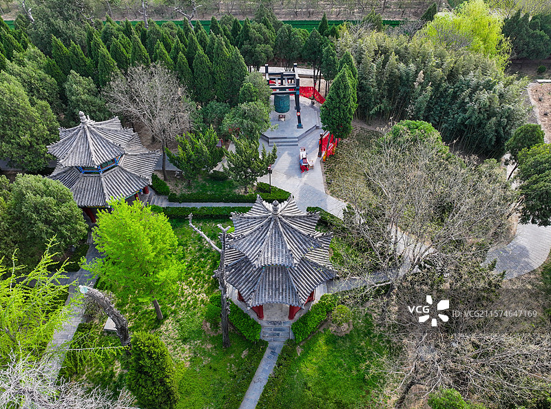 河南省安阳市汤阴县羑里城遗址航拍图片素材