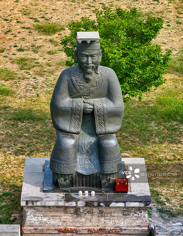 河南省安阳市汤阴县羑里城遗址航拍图片素材