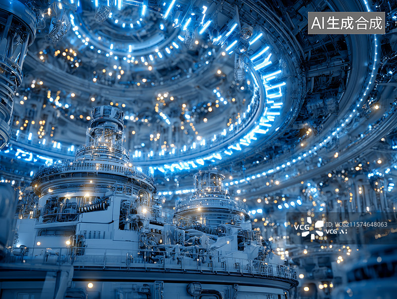 【AI数字艺术】科技工厂芯片制造，汽车实验室流水线图片素材