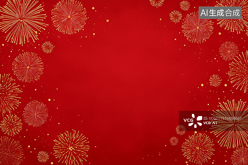 【AI数字艺术】红色烟花背景图片素材