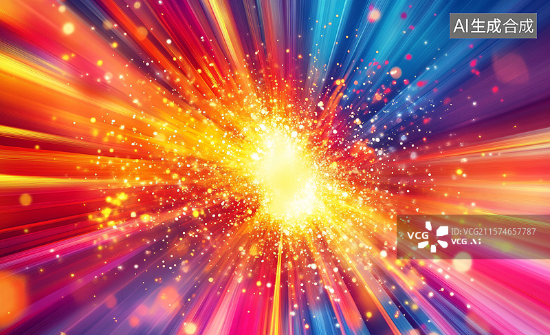 【AI数字艺术】宇宙爆炸的光芒图片素材