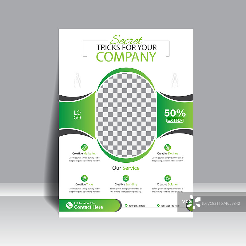 极简风格的传单设计模板，可编辑布局图片素材