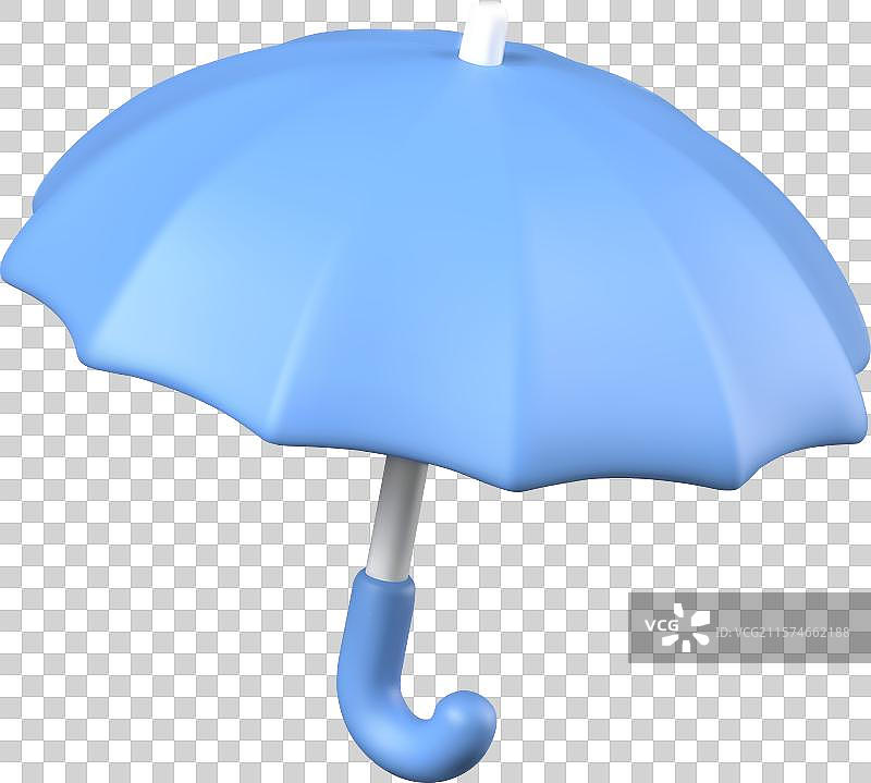 大蓝伞张开，象征着保护的概念图片素材