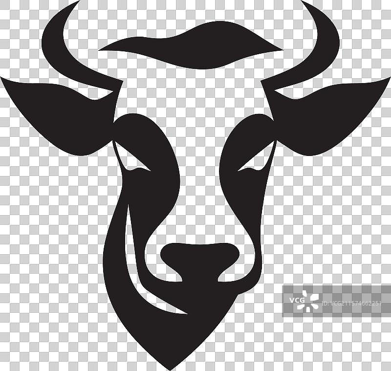 黑色奶牛标志设计图片素材