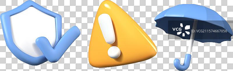 保护保险的3D元素集合图片素材