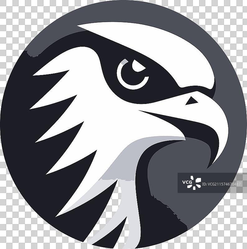 黑色猎鹰，适合商业的标志设计图片素材