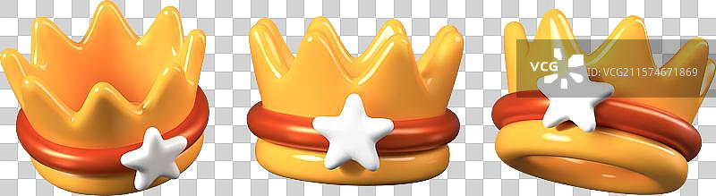 金色王冠与星星头饰的国王和女王图片素材