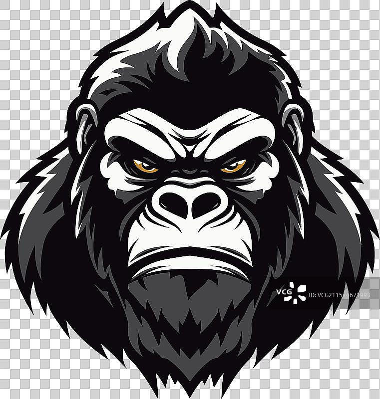 标志性的野性之王黑色艺术logo图片素材