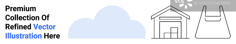 云仓库和袋子图标的代表意义图片素材