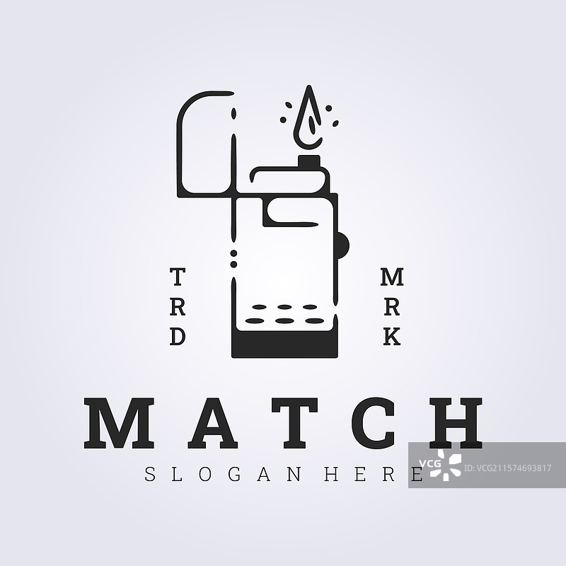 线条艺术匹配打火机标志模板图形图片素材
