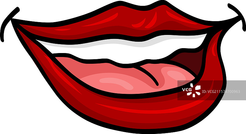 微笑的嘴巴与红色的嘴唇图片素材