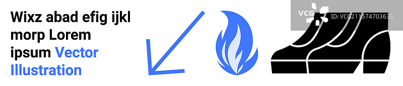 消防安全概念，箭头指向火焰图片素材