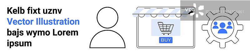 在线购物和电子商务概念与购物车图片素材