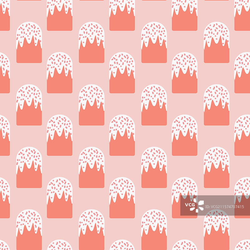 柔和粉色背景上的复活节库里奇无缝图案图片素材