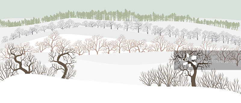 绘制冬季风景图片素材