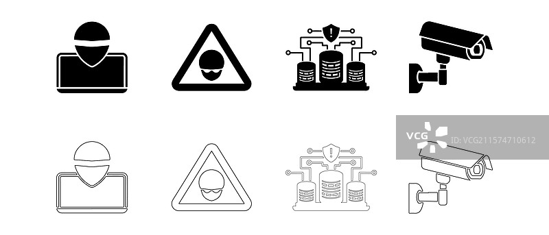 网络安全与隐私图标集图片素材