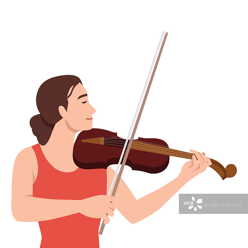 专注的音乐家优雅地演奏小提琴图片素材