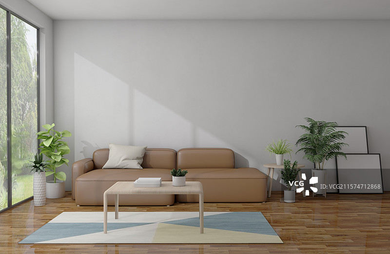 现代极简室内样板间客厅图片素材