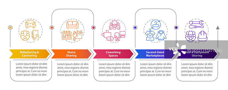 共享经济模型矩形信息图表图片素材