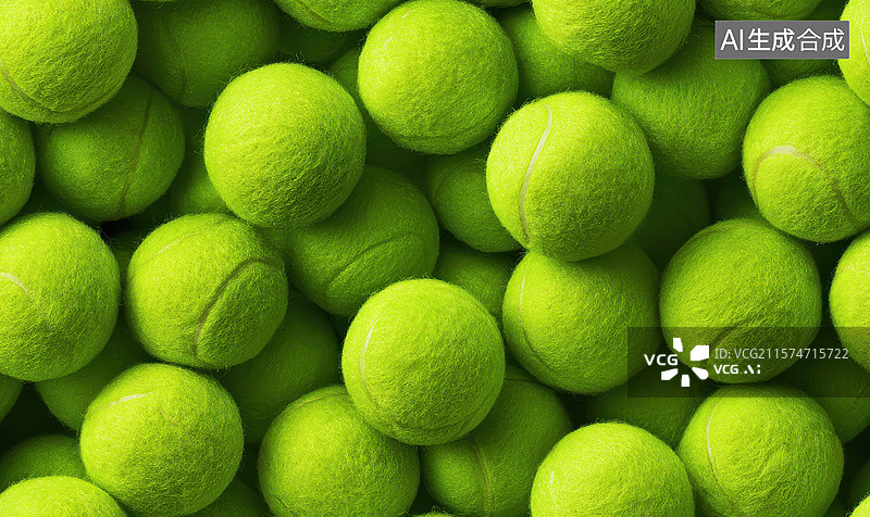 【AI数字艺术】一堆网球都是绿色的图片素材