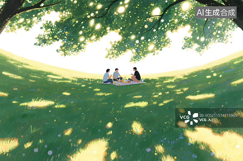 【AI数字艺术】户外野餐背景图片素材