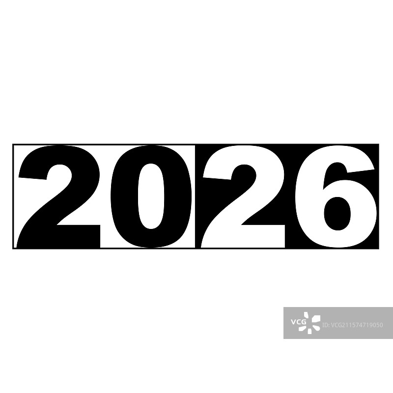 大胆的黑白现代2026年简单设计图片素材
