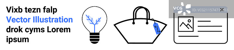 灯泡图案的手提包和网页设计样本展示图片素材