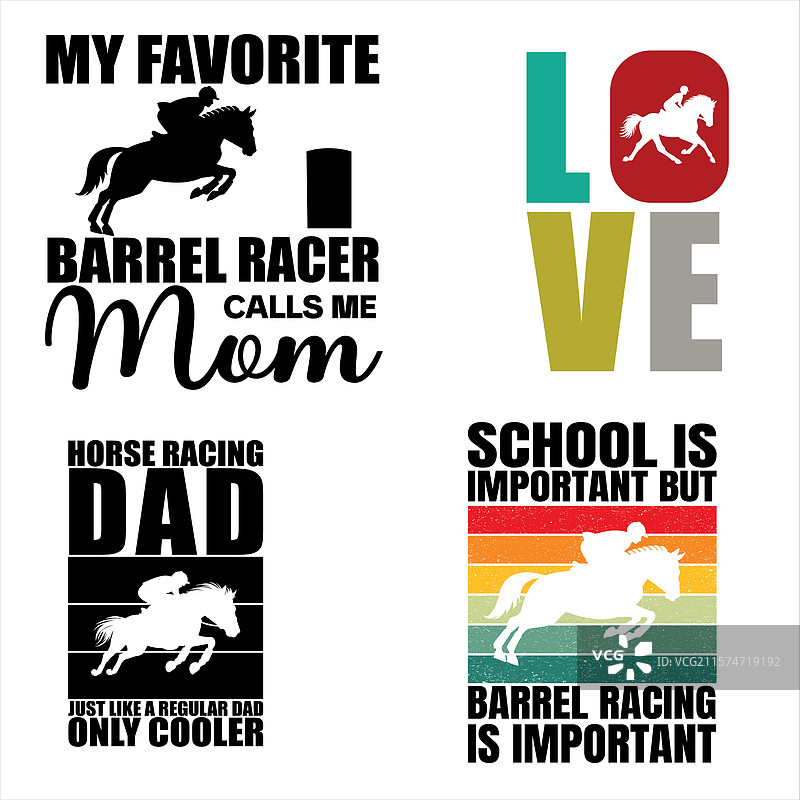 赛马T恤设计套件图片素材