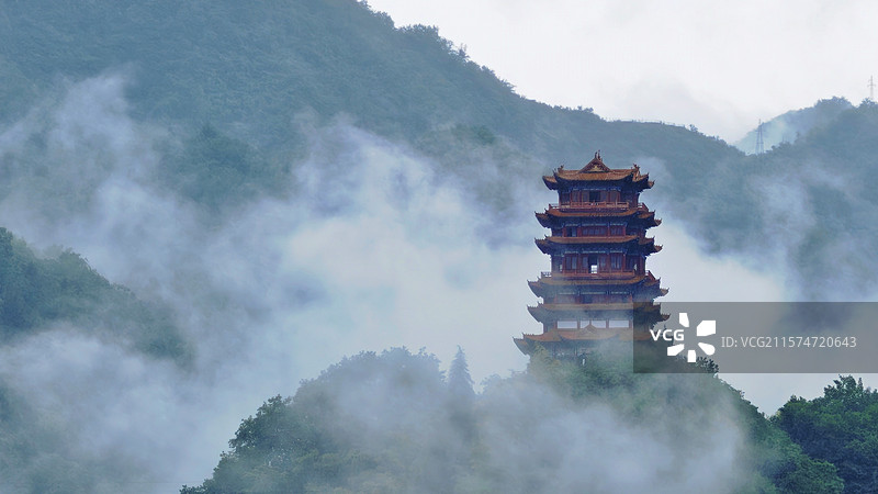 安康紫阳县城紫阳阁图片素材