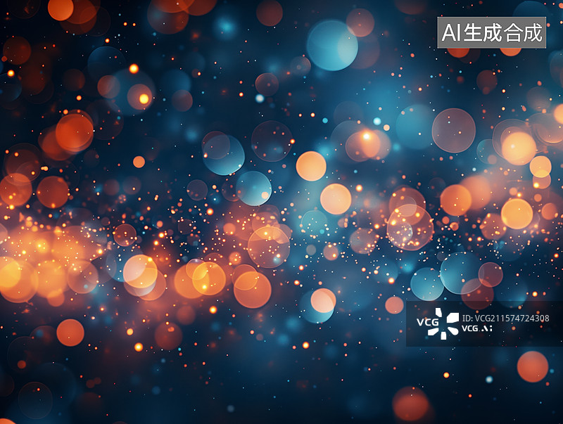 【AI数字艺术】蓝色和金色的闪光抽象科技背景图片素材