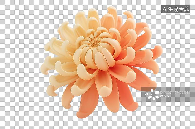 【AI数字艺术】3D渲染渐变色菊花图片素材