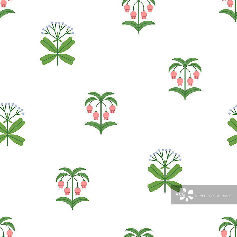 无缝花卉图案春季花枝图片素材
