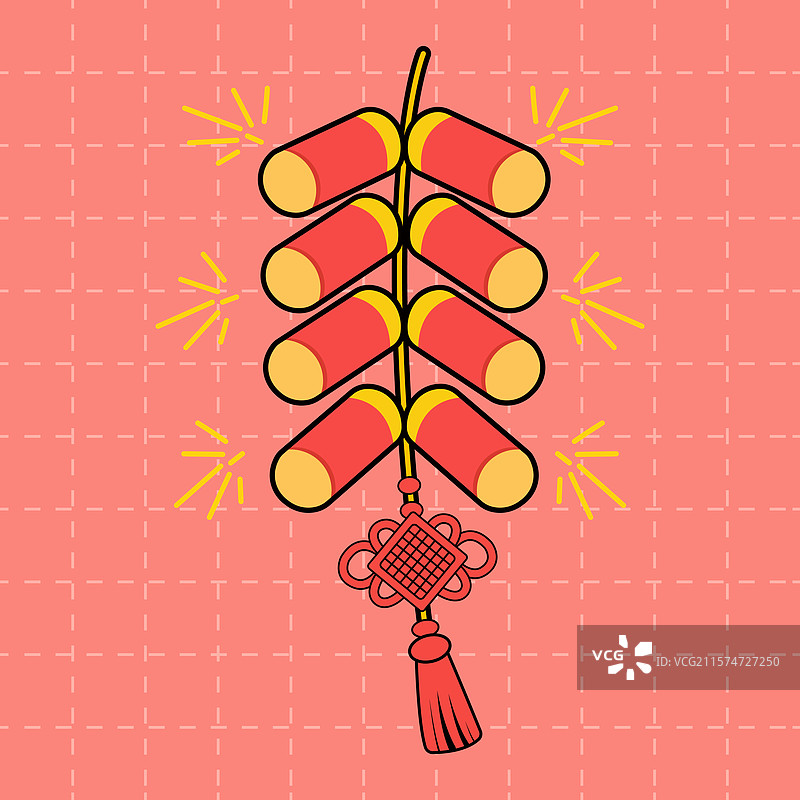 中国新年鞭炮装饰挂件图片素材