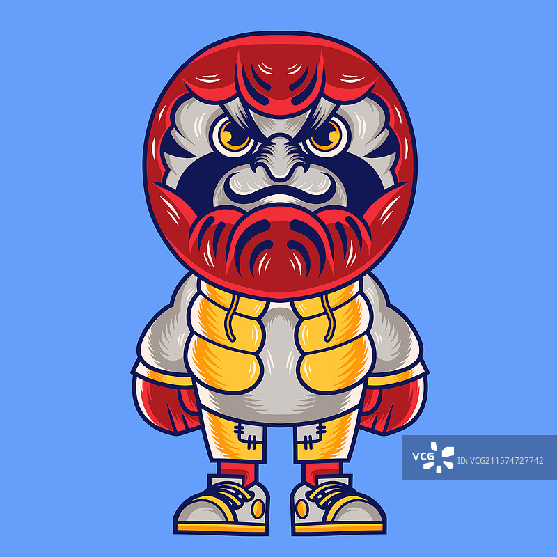 卡通达摩娃娃吉祥物角色设计图片素材
