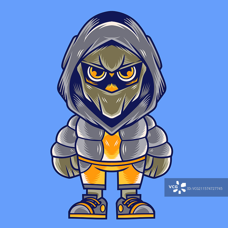 卡通忍者吉祥物角色设计图片素材