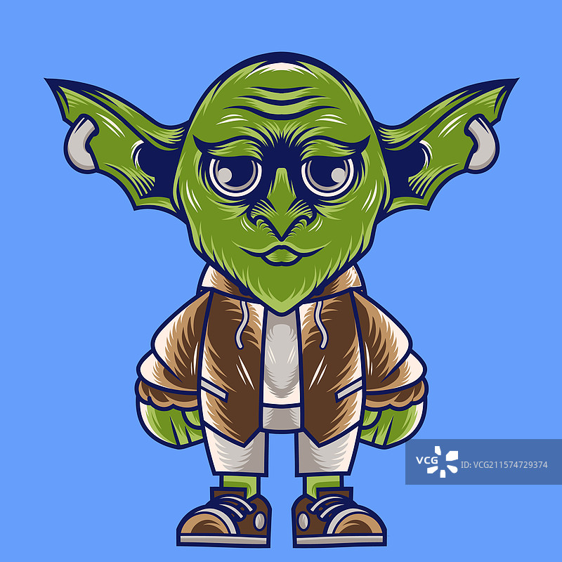 卡通小妖精吉祥物角色设计图片素材