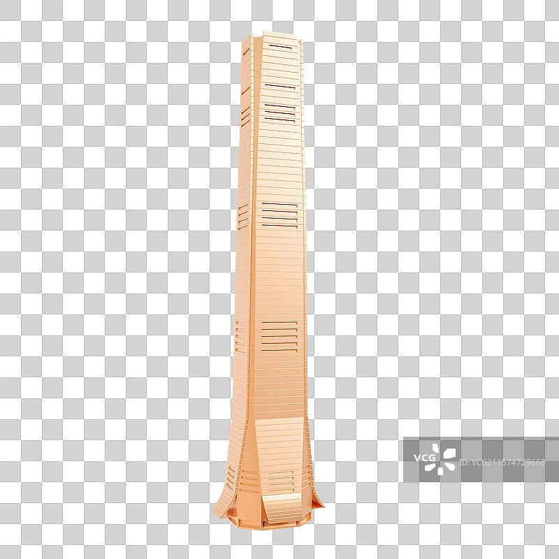 3D渲染的香港地标建筑香港环球贸易广场元素图片素材