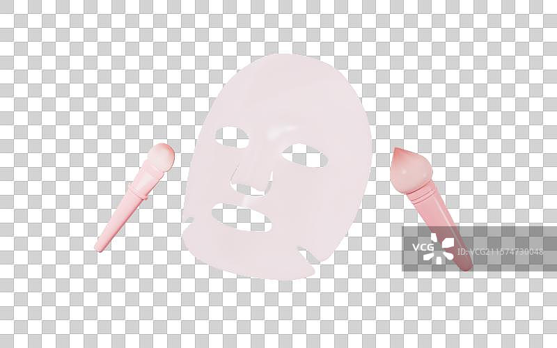 补水保湿美白等面膜护肤概念3D渲染图片素材
