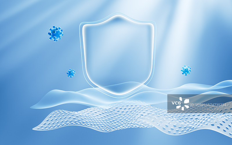 防疫除尘抗菌抗病毒透气床垫被子等广告背景3D渲染图片素材
