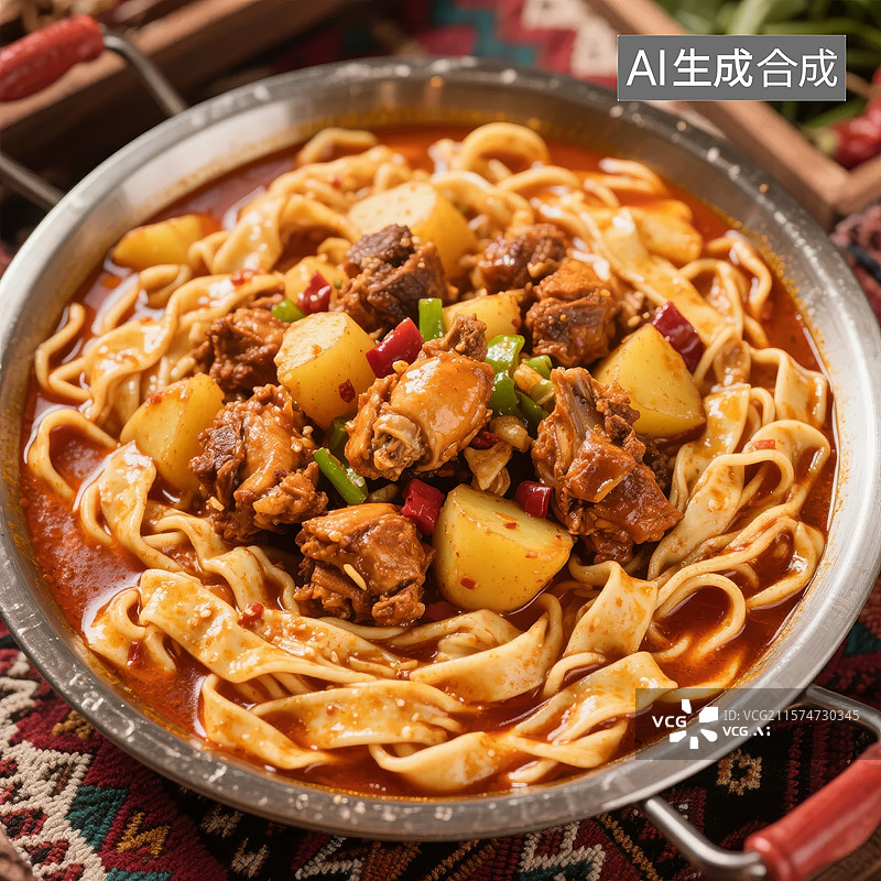 【AI数字艺术】红烧牛肉面配土豆块图片素材