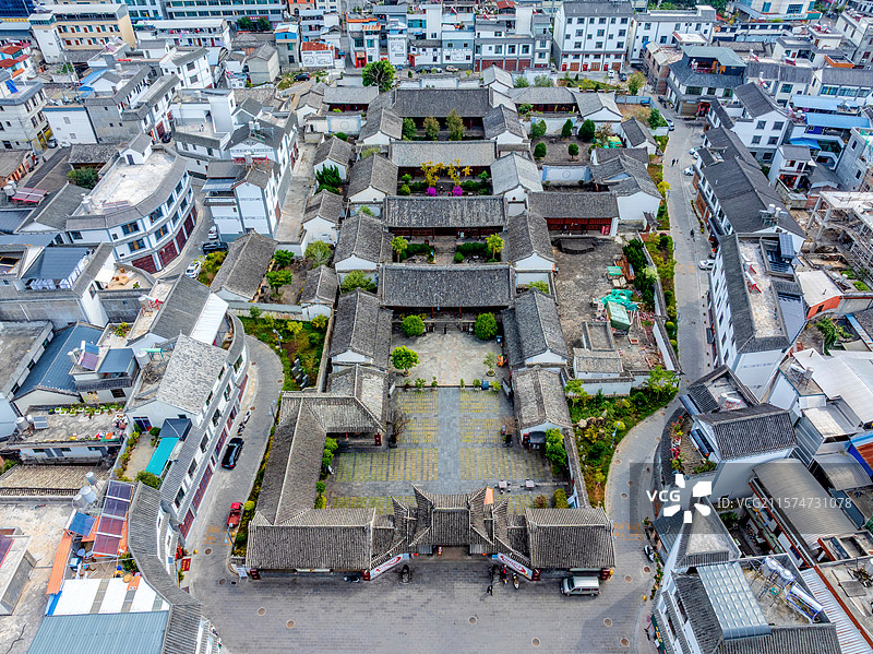 中国云南德宏梁河县南甸宣抚司署航拍图片素材