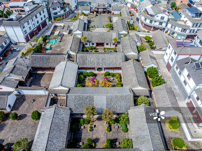中国云南德宏梁河县南甸宣抚司署航拍图片素材