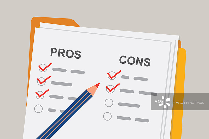 决策过程的利弊概念图片素材